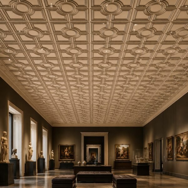 Ceiling Panels by Exclusive Corner - Metallic Coffee Geometric Design | 60 x 60 cm ( 2 x 2 ft)