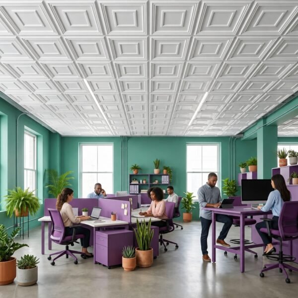 WhatsApp Image 2026-07-08 at 1.38.33 PM Ceiling Panels by Exclusive Corner - Matt White Geometric Design | 60 x 60 cm ( 2 x 2 ft)