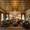 WhatsApp Image 2026-07-08 at 12.16.02 PM Ceiling Panels by Exclusive Corner - Champagne Gold Quadric Design | 60 x 60 cm ( 2 x 2 ft)