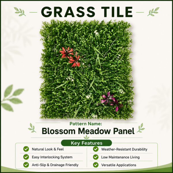 blossom meadow Grass Tiles by Vertical Garden - Blossom Meadow | 40 x 60 cm