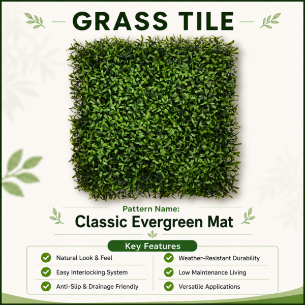 classic evergreen Grass Tiles by Vertical Garden - Classic Evergreen | 50 x 50 cm