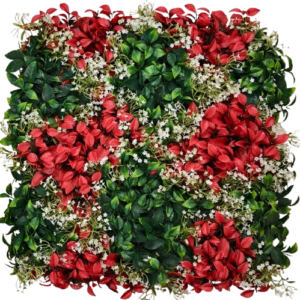 crimson floral Grass Tiles by Vertical Garden - Crimson Floral Harmony | 50 x 50 cm