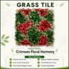 crimson pearl Grass Tiles by Vertical Garden - Crimson Floral Harmony | 50 x 50 cm