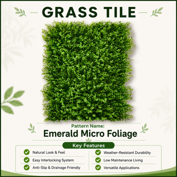 emerald micro Grass Tiles by Vertical Garden - Emerald Micro | 40 x 60 cm