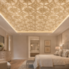 floral CG Ceiling Panels by Exclusive Corner - Champagne Gold Floral Design | 60 x 60 cm ( 2 x 2 ft)