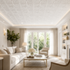 Ceiling Panels by Exclusive Corner - Matt White Floral Design | 60 x 60 cm ( 2 x 2 ft)