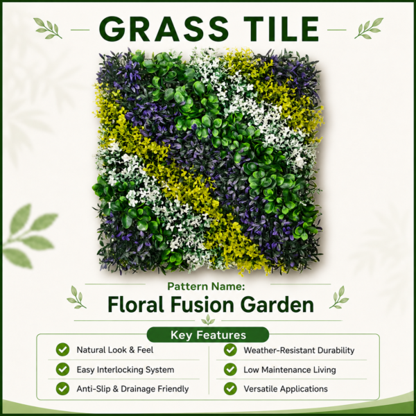 Grass Tiles by Vertical Garden - Floral Fusion | 50 x 50 cm