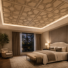 geometric MC Ceiling Panels by Exclusive Corner - Metallic Coffee Geometric Design | 60 x 60 cm ( 2 x 2 ft)