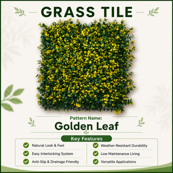 golden leaf Grass Tiles by Vertical Garden - Golden Leaf | 50 x 50 cm