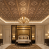 intricate CG Ceiling Panels by Exclusive Corner - Champagne Gold Medallion Design | 60 x 60 cm ( 2 x 2 ft)