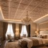 intricate MC Ceiling Panels by Exclusive Corner - Metallic Coffee Medallion Design | 60 x 60 cm ( 2 x 2 ft)