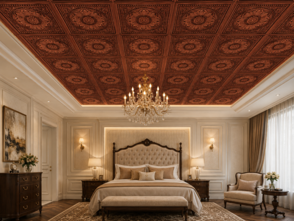 Ceiling Panels by Exclusive Corner - Red Copper Medallion Design | 60 x 60 cm ( 2 x 2 ft)
