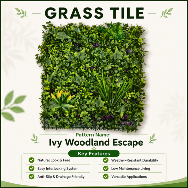 Grass Tiles by Vertical Garden - Ivy Woodland | 50 x 50 cm