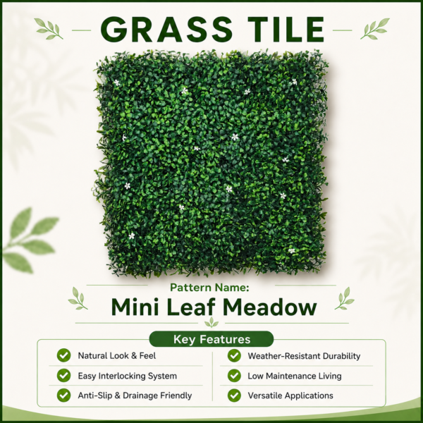 mini leaf Grass Tiles by Vertical Garden - Mini Leaf Meadow | 50 x 50 cm