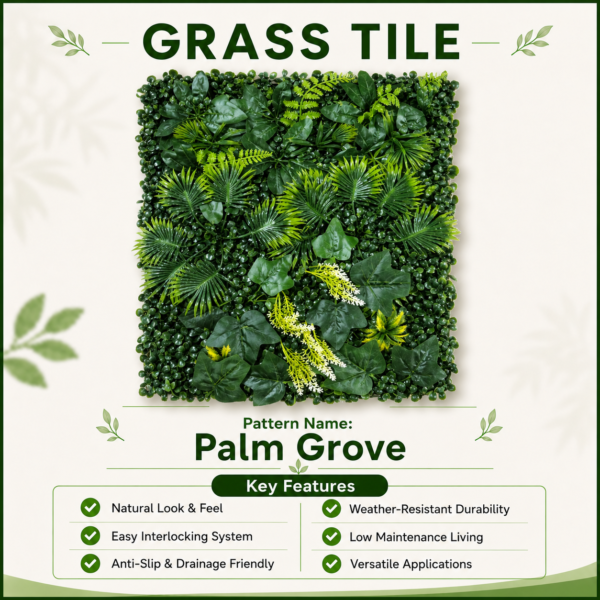palm grove Grass Tiles by Vertical Garden - Palm Grove | 40 x 60 cm