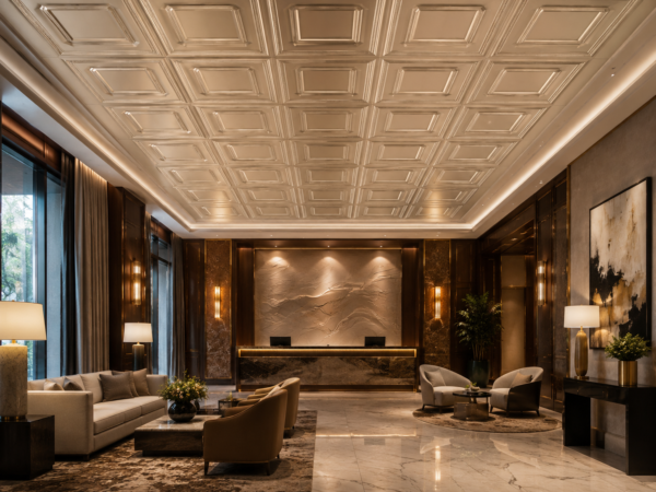 quadric MC Ceiling Panels by Exclusive Corner - Metallic Coffee Quadric Design | 60 x 60 cm ( 2 x 2 ft)