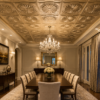 Ceiling Panels by Exclusive Corner - Metallic Coffee Radial Design | 60 x 60 cm ( 2 x 2 ft)