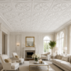 Ceiling Panels by Exclusive Corner - Matt White Radial Design | 60 x 60 cm ( 2 x 2 ft)
