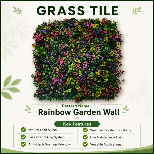 Grass Tiles by Vertical Garden - Rainbow Garden | 50 x 50 cm
