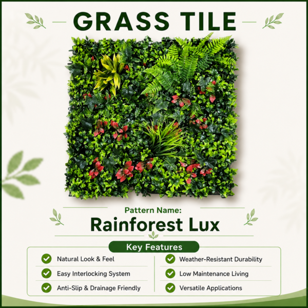 rainforest luxe Grass Tiles by Vertical Garden - Rainforest Luxe | 50 x 50 cm