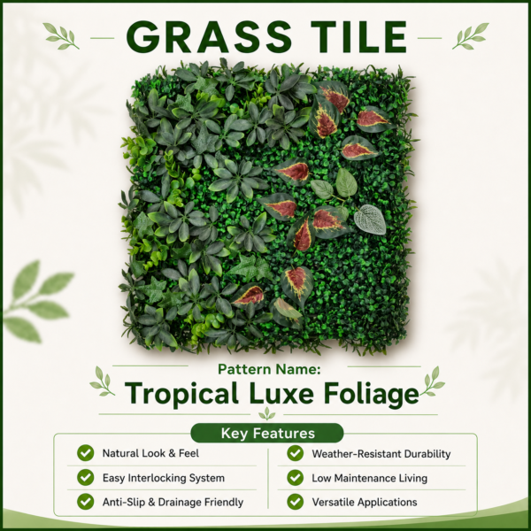 Grass Tiles by Vertical Garden - Tropical Luxe | 50 x 50 cm